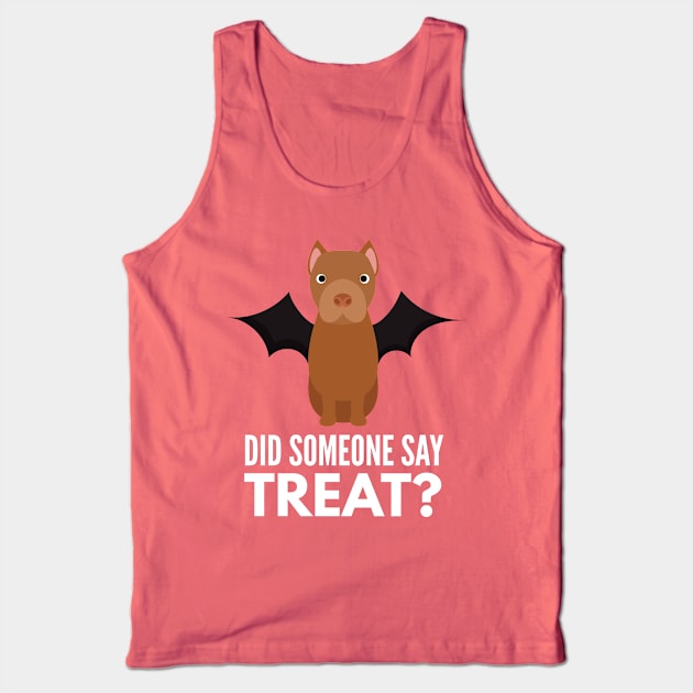 American Pitbull Terrier Halloween Trick or Treat Tank Top by DoggyStyles